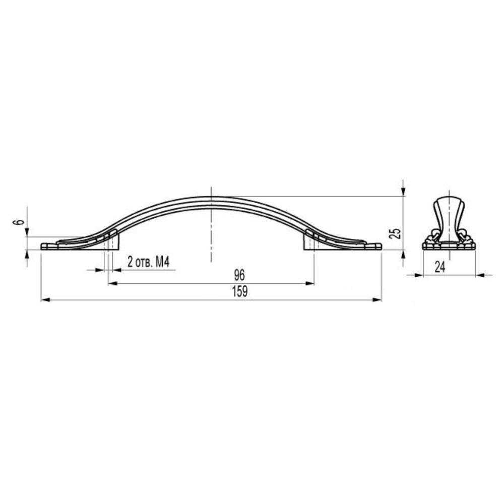Ручка-скоба FS-141 096 золото прованс / 1013 жемчужно-белый матовый