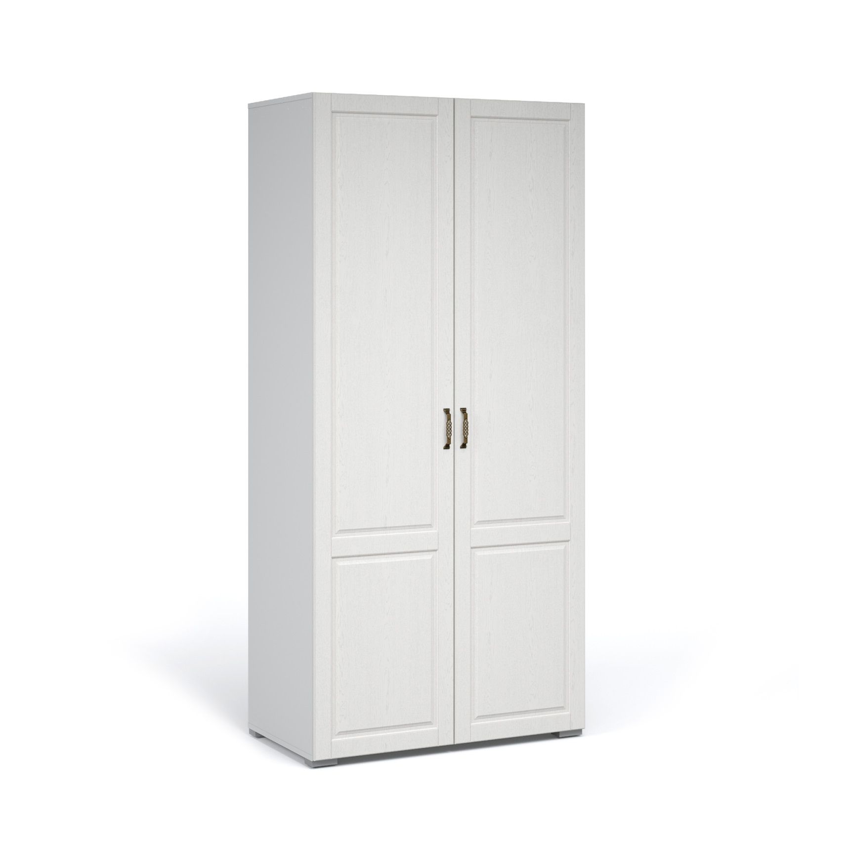 Шкаф двухдверный Лацио 960х2050х530 мм Белое дерево, ручка бронза