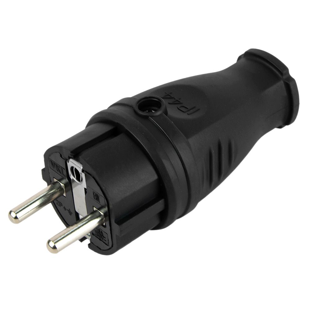 Вилка прямая каучук 2P+E 16А 250В IP44 (1/20/200)