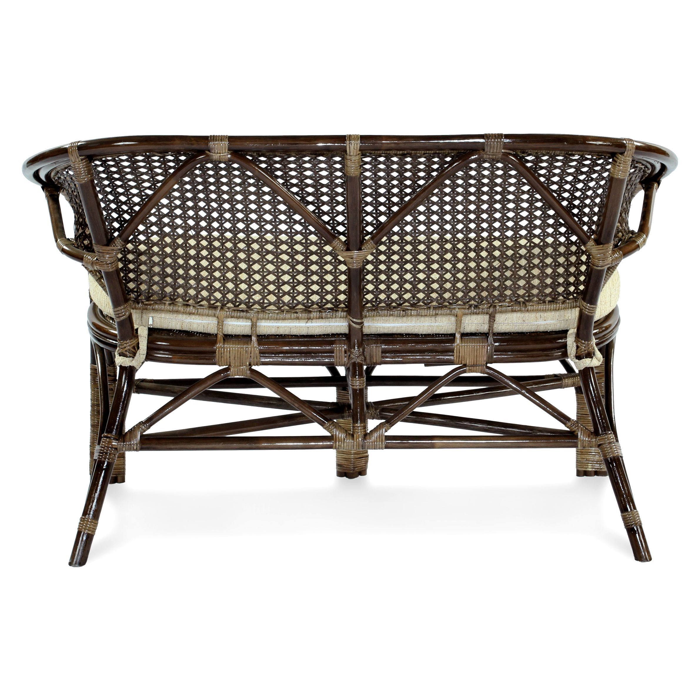 Диван из натурального ротанга Пеланги 02/15С Б Браун подушка - рогожка