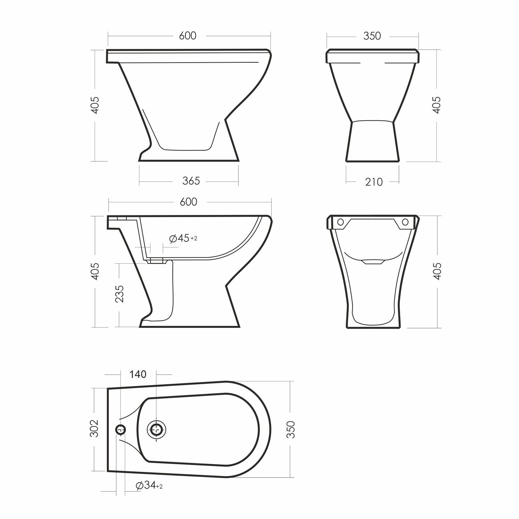 Биде напольное Самарское
