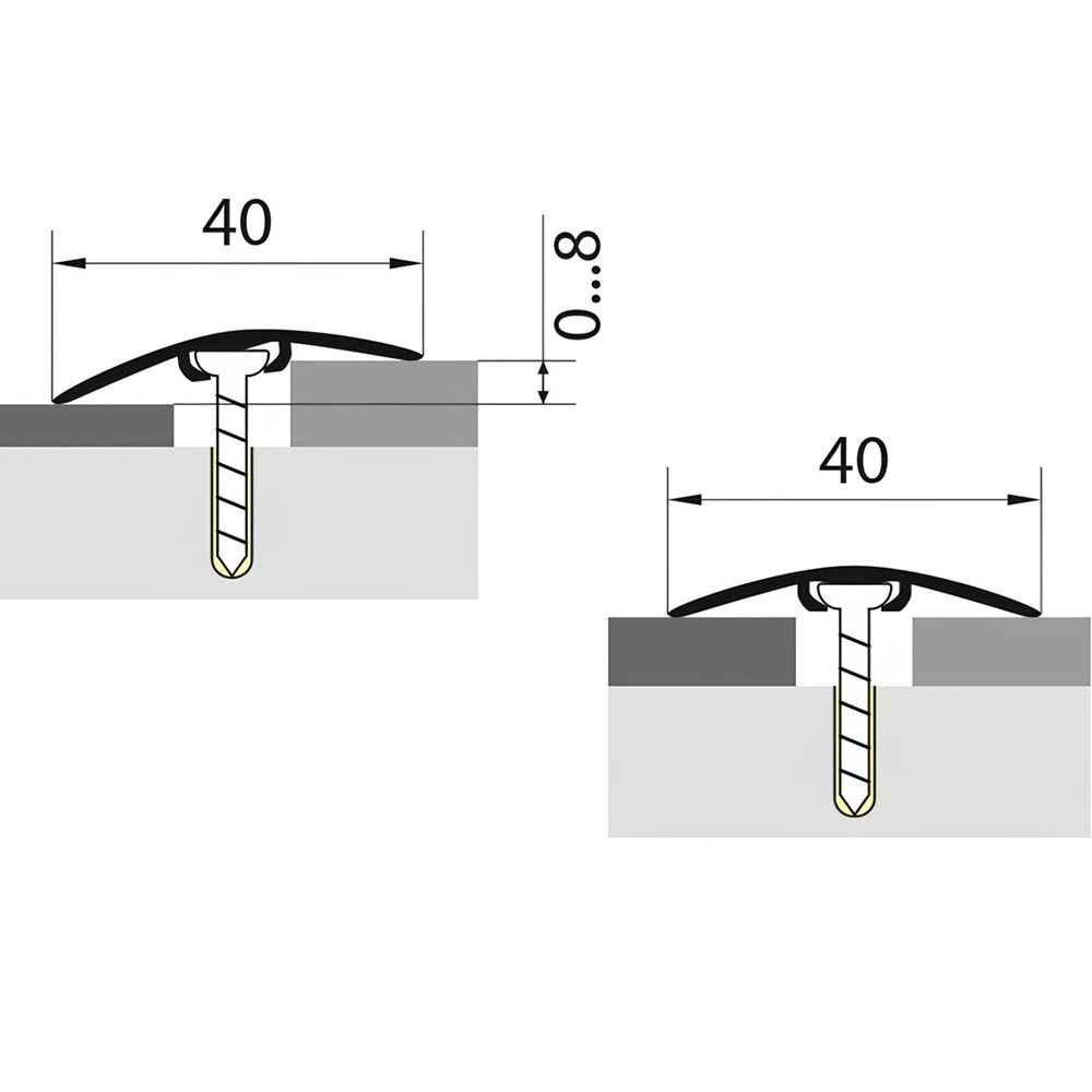 Стык с дюбелем разноуровневый 40 мм 0,9 м дуб дымчатый