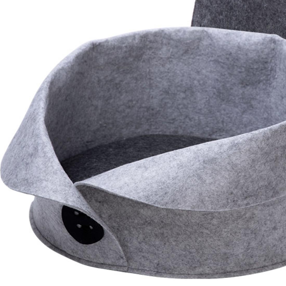 Лежак для животных Пуговка войлок 45х45х32 см серая