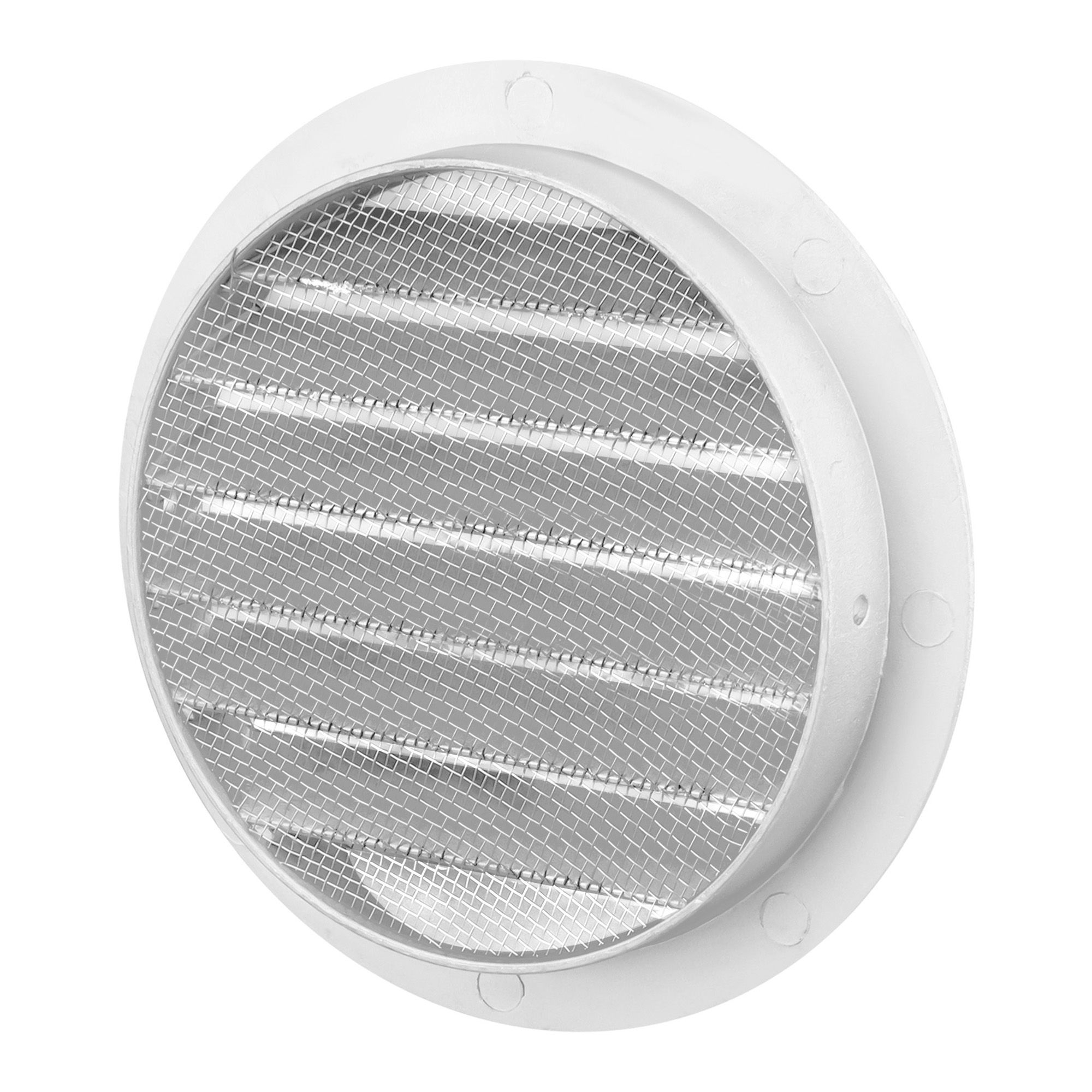 Решетка вентиляционная круглая D150 алюминиевая с фланцем D125, 12,5РКМ