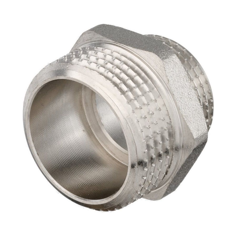 Ниппель переходной латунь никель 1"х3/4" НР/НР