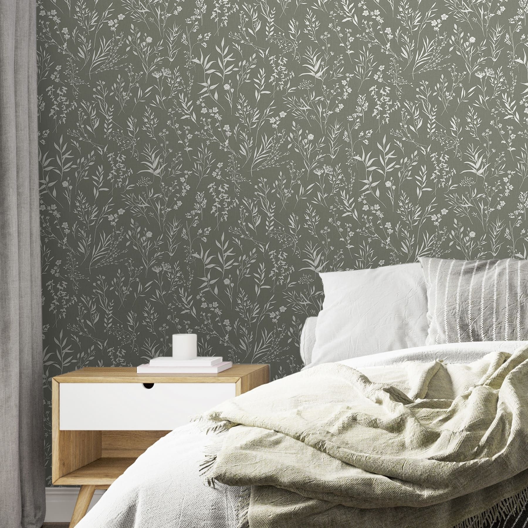 Обои Victoria Stenova Lavanda 287913 оливковые цветы мелкие 1,06х10 м (6)