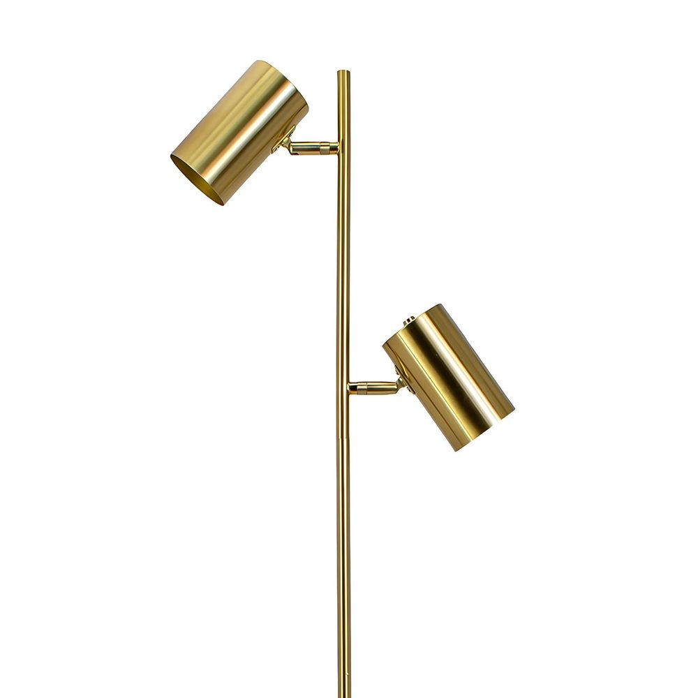 Торшер с двумя плафонами МТ2015 60Вт Е27 78-156 см античная медь