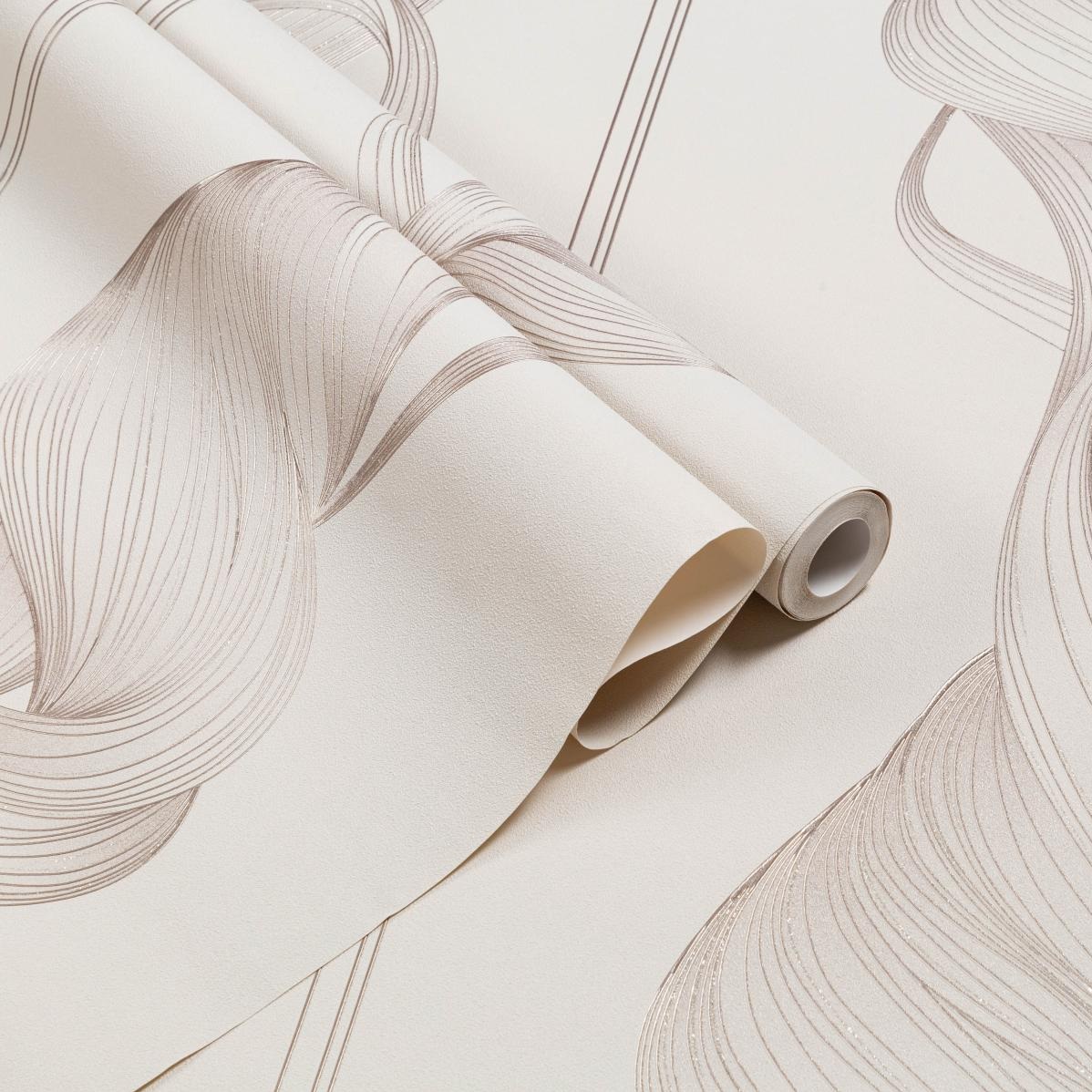 Обои Палитра Гламур 72615-12SL бежевые абстракция 1,06х10,05 м