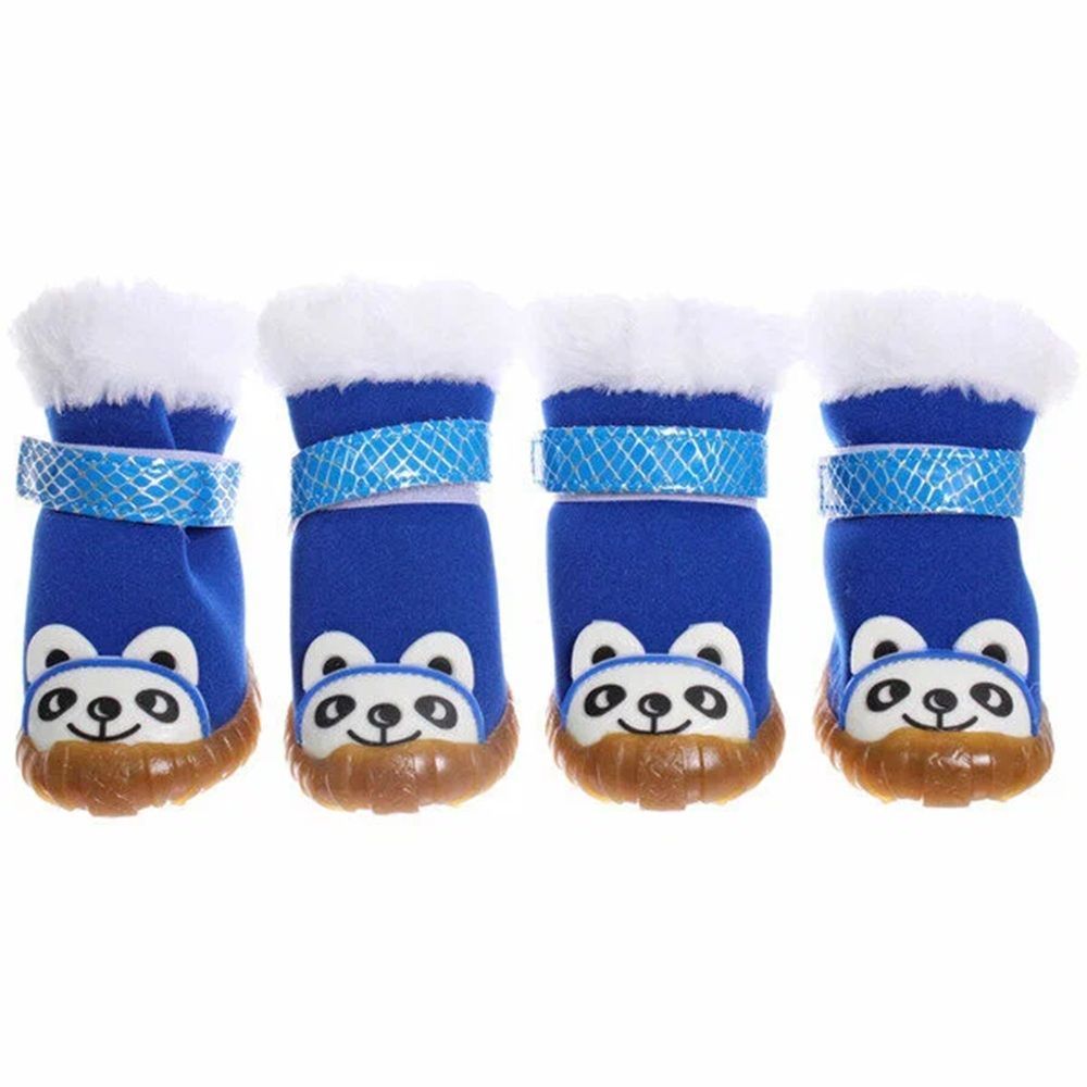 Ботинки зимние для животных Модный бро на липучке синие р 5 6 см