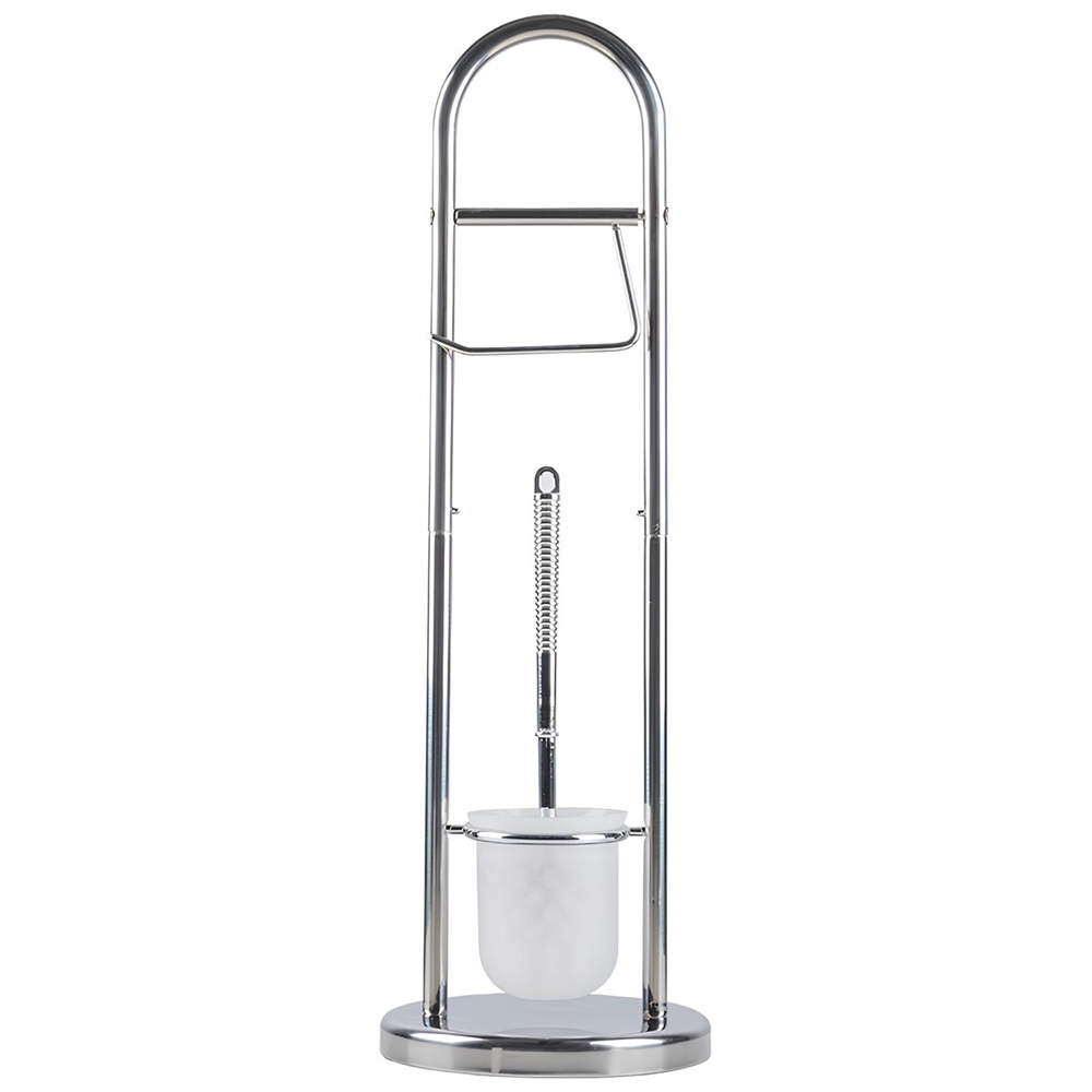 Стойка напольная с держателем для туалетной бумаги и ершиком Рыжий кот B0813