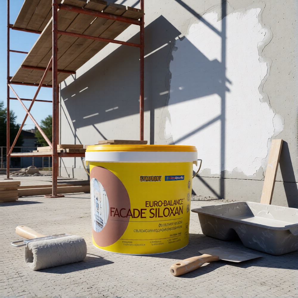 Краска фасадная в/э Symphony Euro-Balance Siloxan база LAP белая 10 кг/9 л