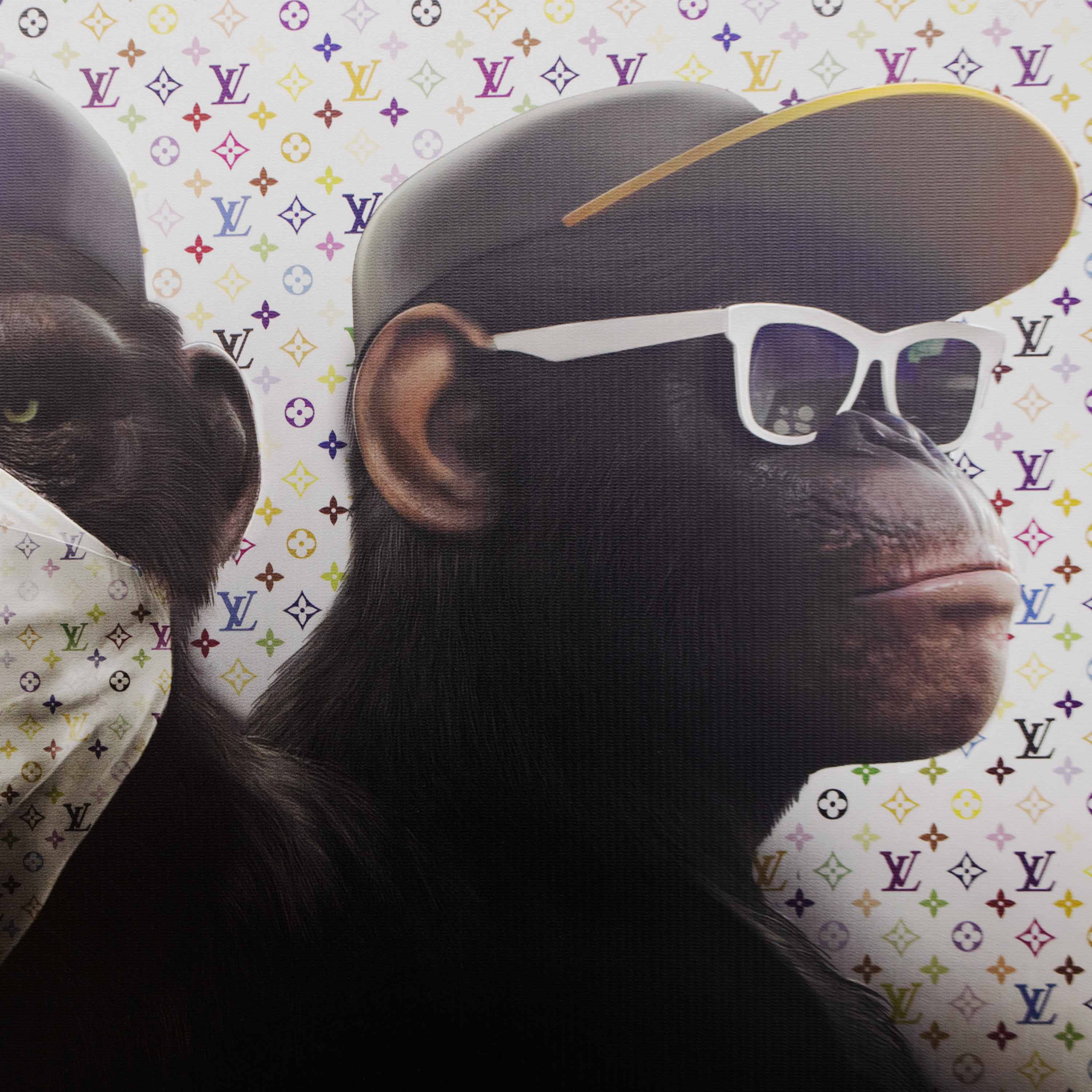 Холст H-1258L 60x100 см Три обезьяны на граффити