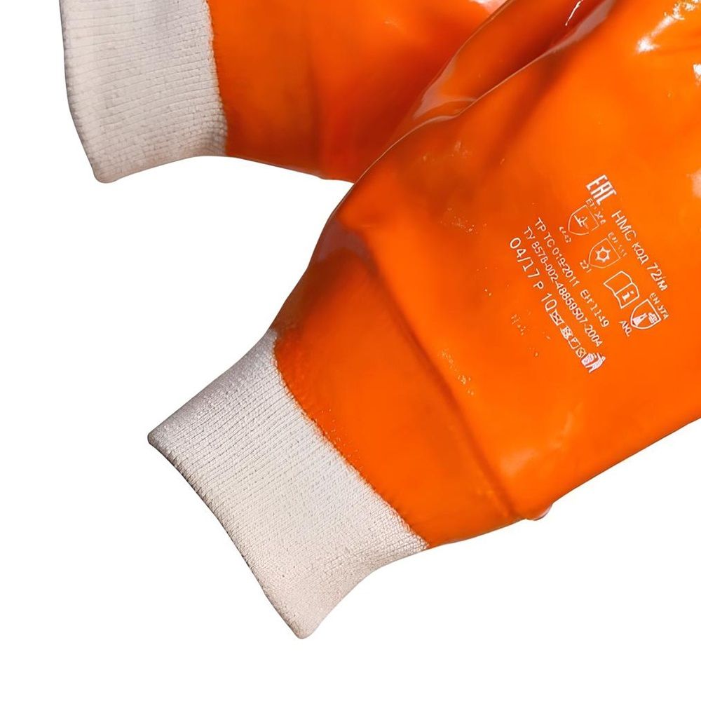 Перчатки х/б с покрытием ПВХ манжет резинка НМС Пламя р.10