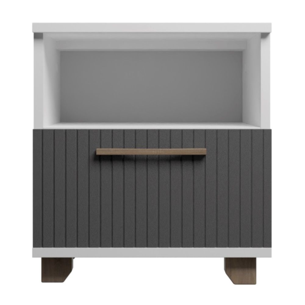 Тумба прикроватная Копенгаген с ящиком 400х400х450 мм Белый/Графит серый