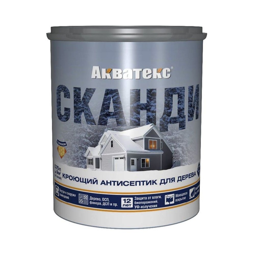 Антисептик для дерева кроющий Акватекс Сканди фьорд 0,75 л