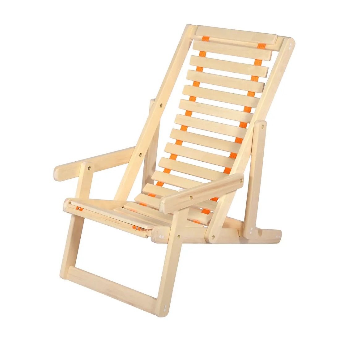 Шезлонг деревянный с подлокотниками Банные штучки