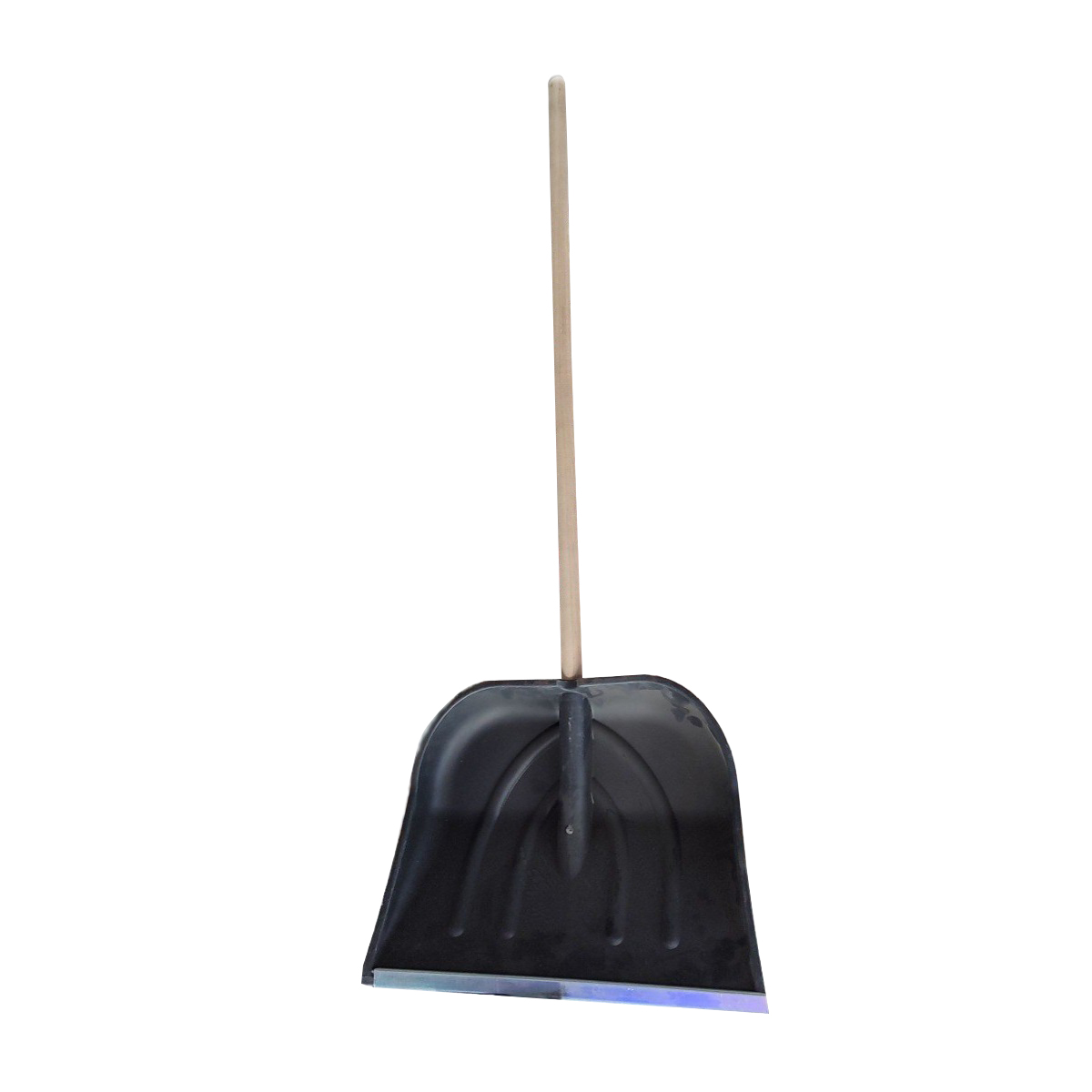 Лопата снеговая пластиковая дерев. черенок 500х390 мм (оцинк. накл)