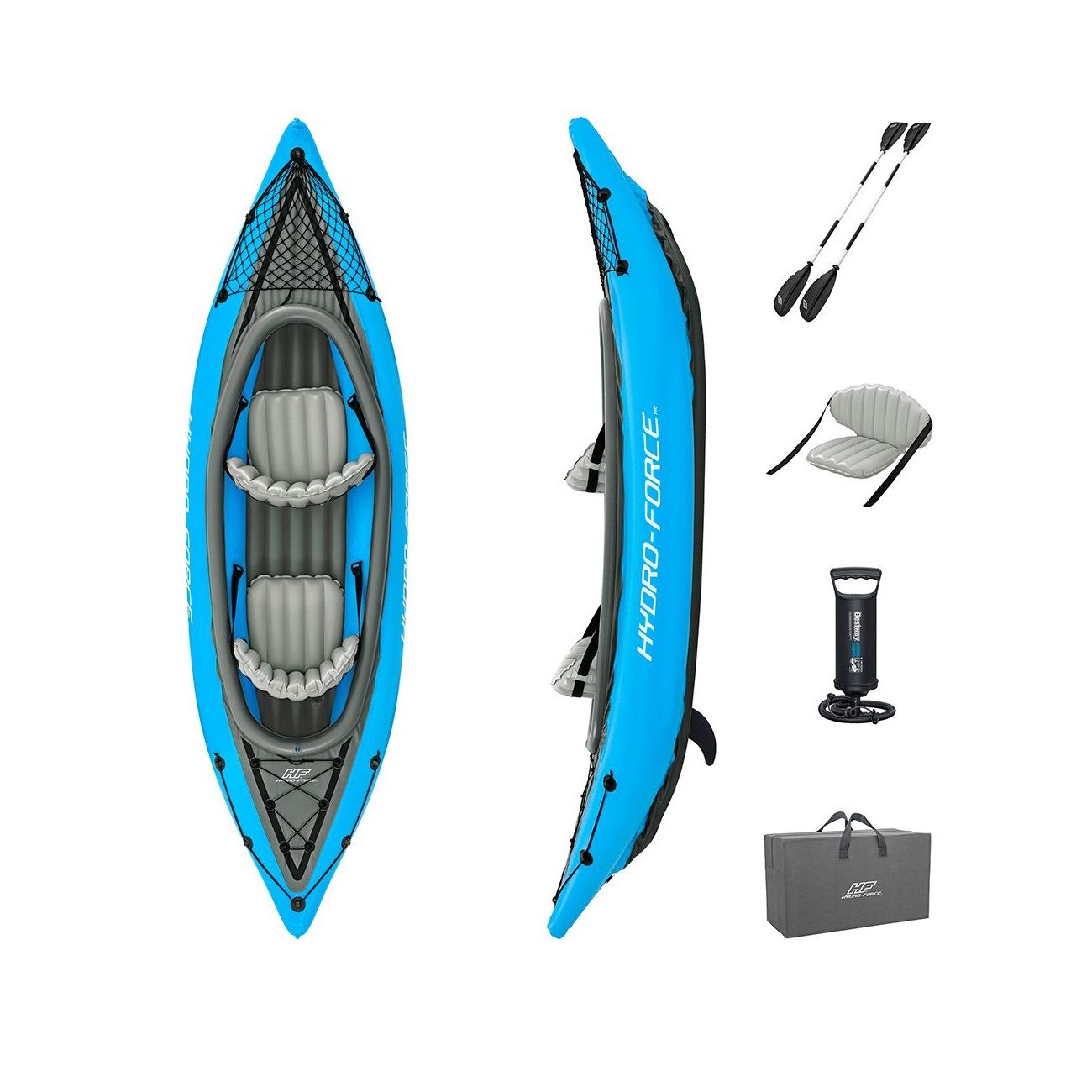 Байдарка надувная 331x88 см до 220 кг (весла, насос, сумка) Bestway Cove Champion X2 65131