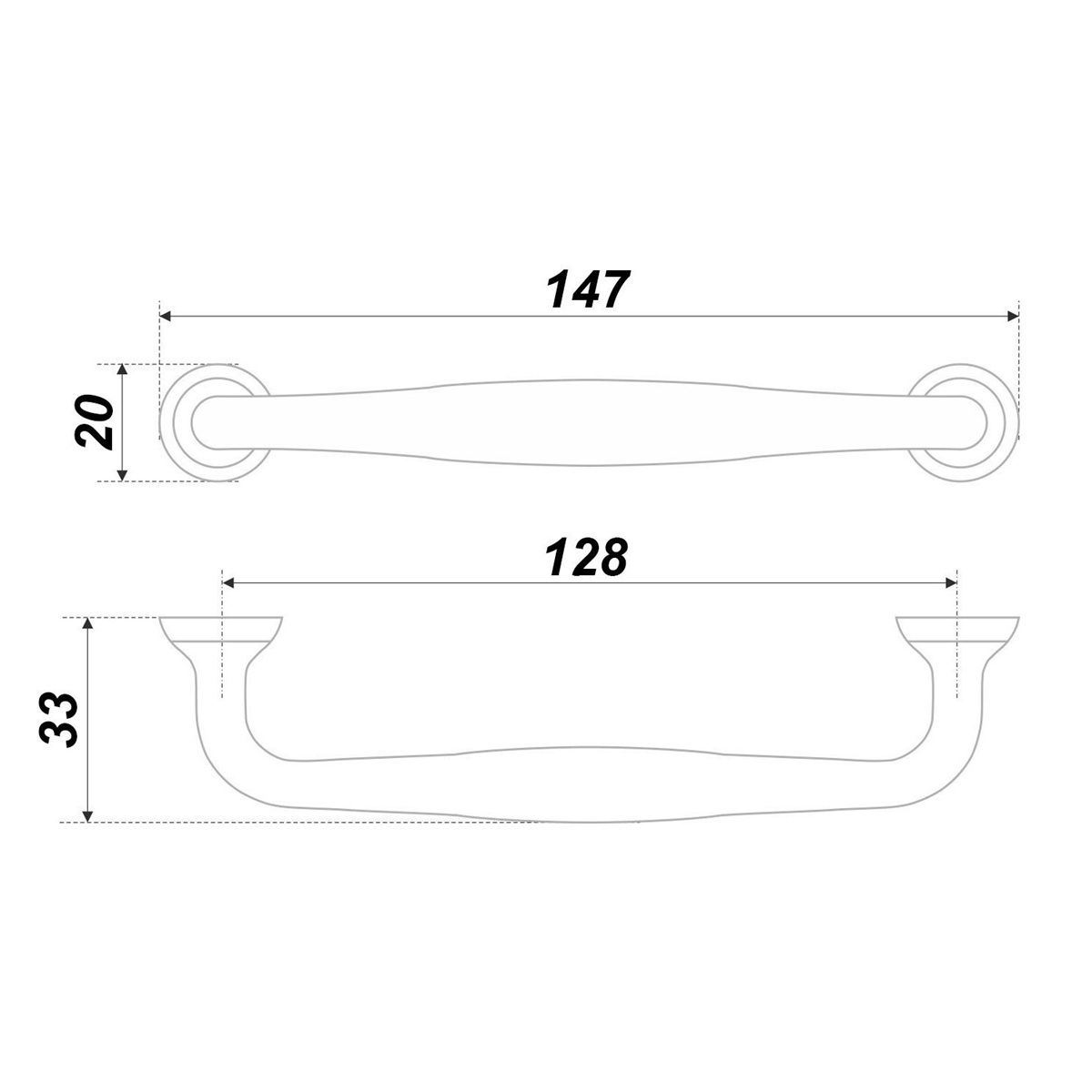 Ручка мебельная RS433BL.4/128 URSULA