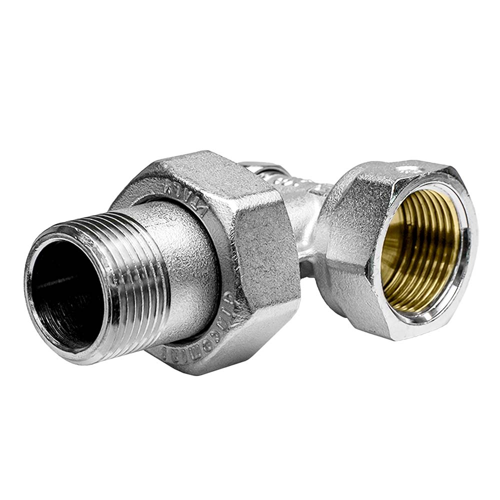 Клапан запорный угловой хром 3/4" НР R16D2 Giacomini R16DX004