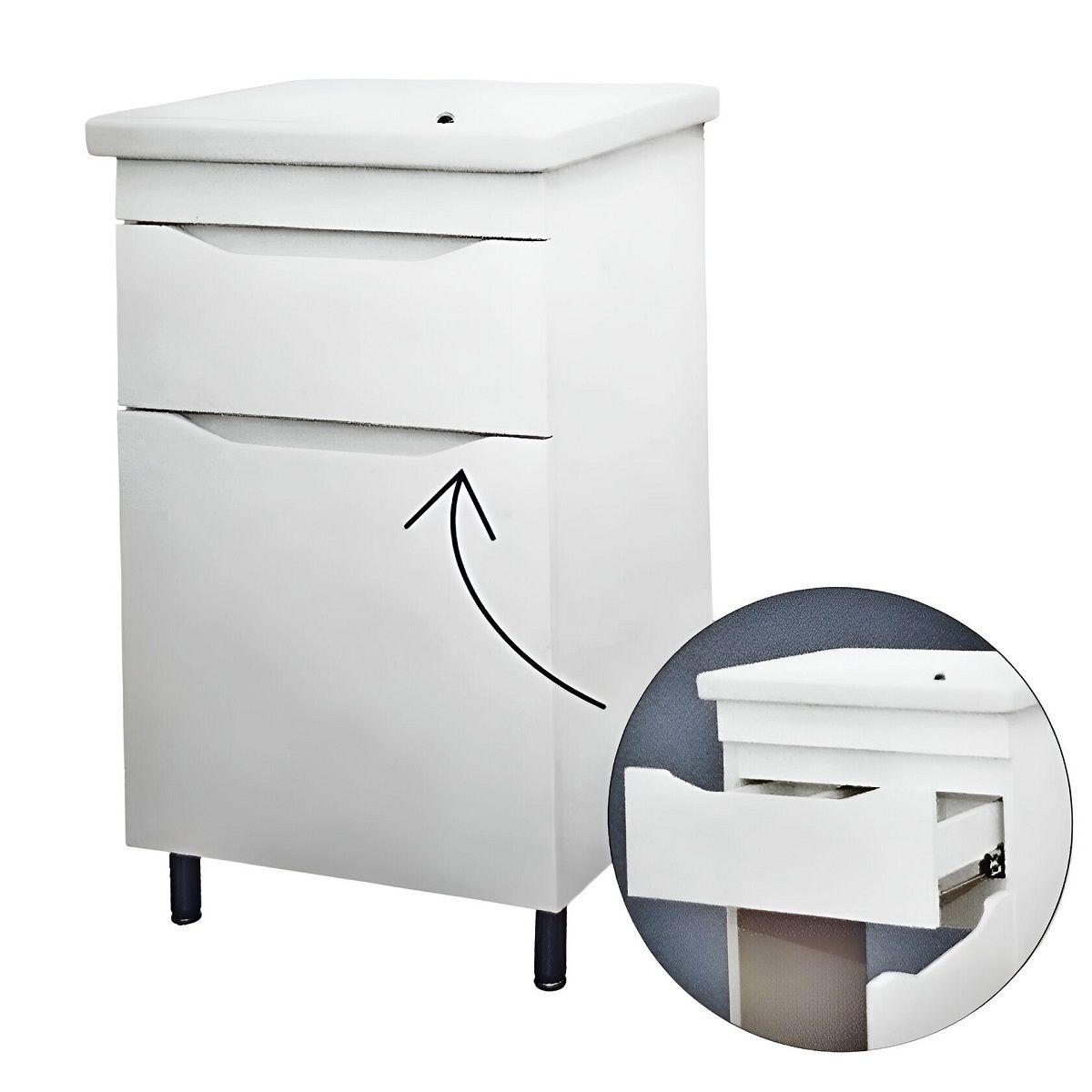 Тумба напольная Комо минор AquaLine 50 под раковину 1 ящик