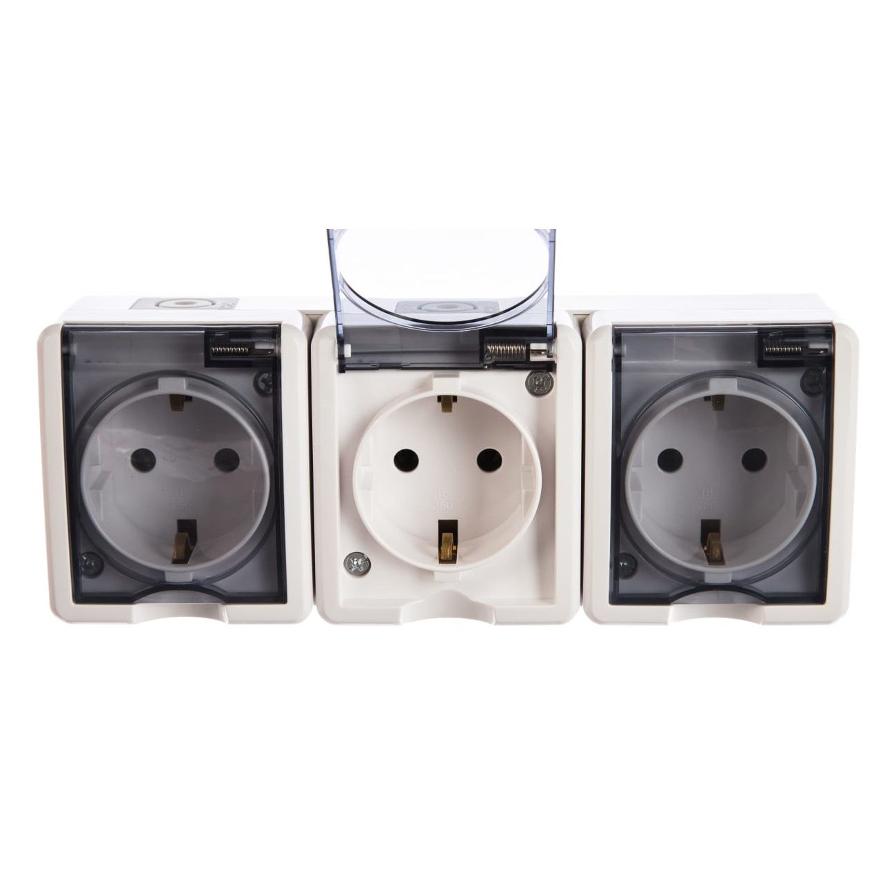 Розетка 3х2P+E IP54 11-2405-01 ЭРА, 16АХ-250В, ОУ, Эра Эксперт, белый