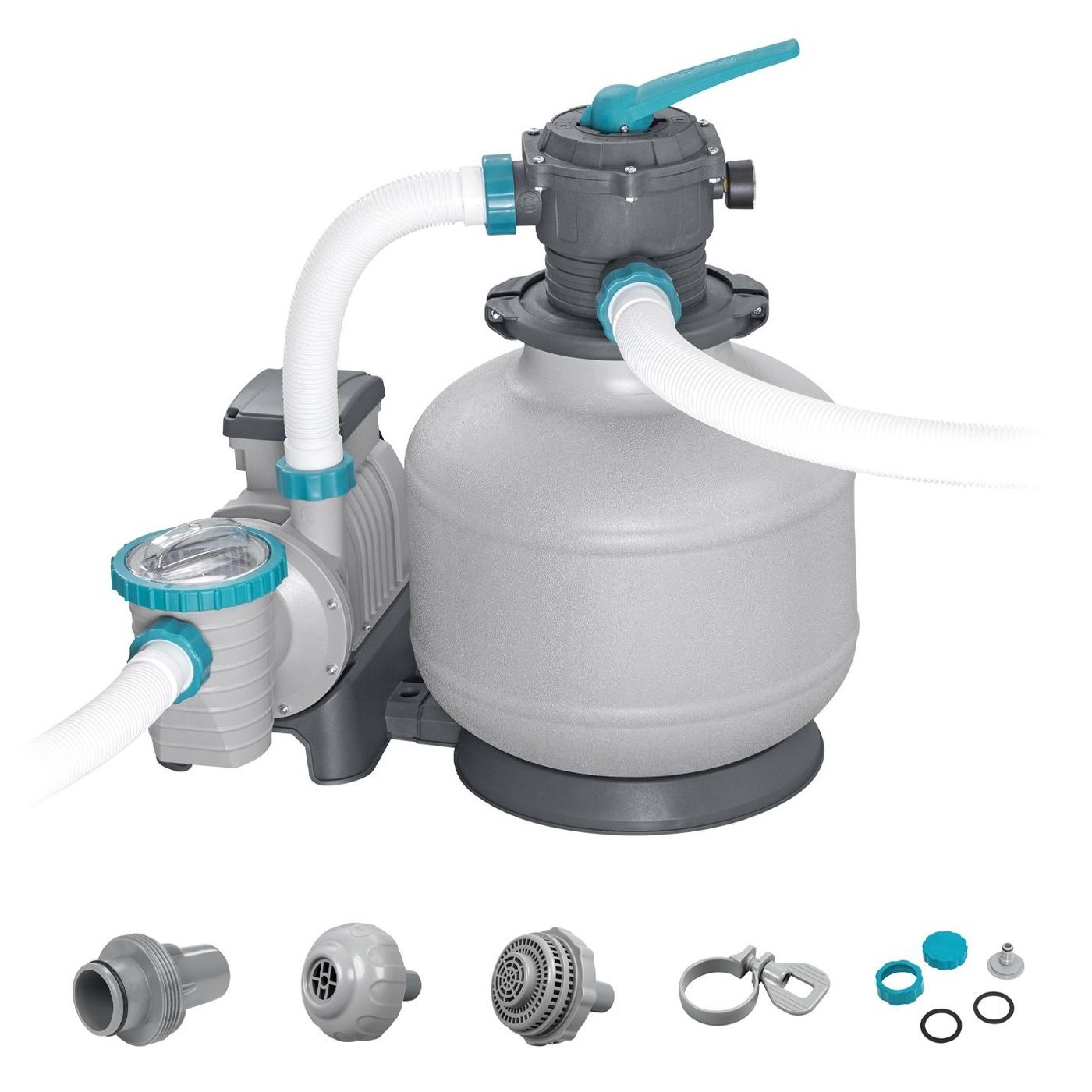 Фильтр-насос песчаный 11355 л/ч Bestway 58486 (резервуар 36 кг, фракция 0,45-0,85 мм)