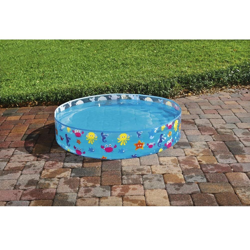 Бассейн детский жесткий борт круглый 122х25 см 219 л Bestway Fill N Fun Sparking Sea 55028