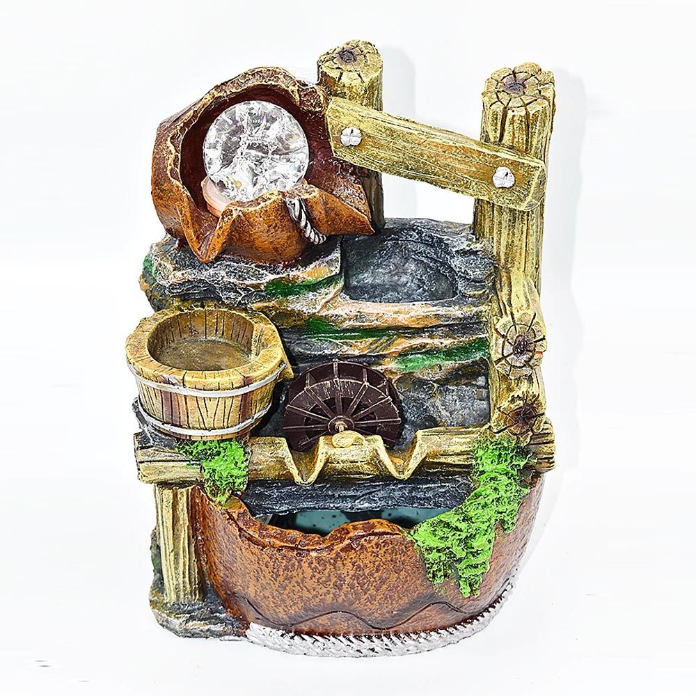 Фонтан декоративный 26х20х16 см с шаром и подсветкой 2024-7008