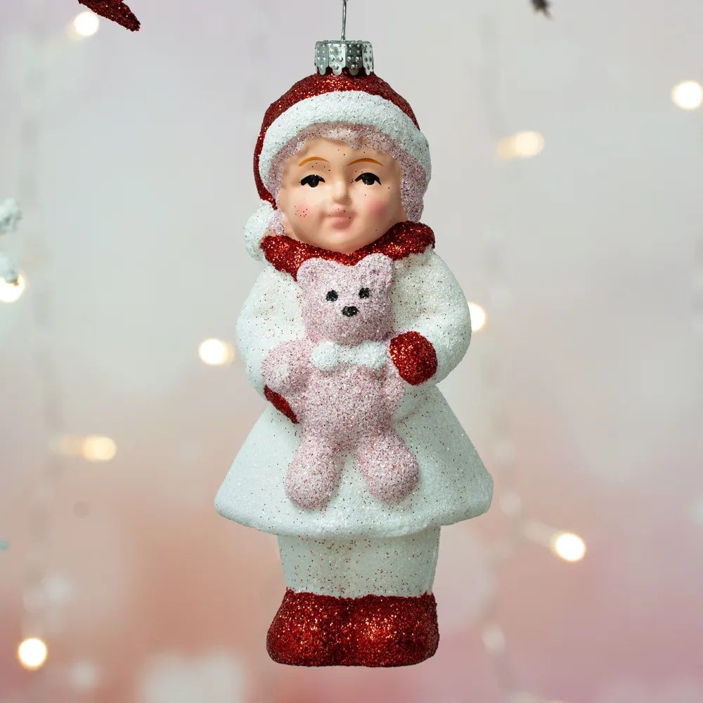 Украшение новогоднее Девочка с мишкой 13,4х6,1х5,2 см 10123-1409