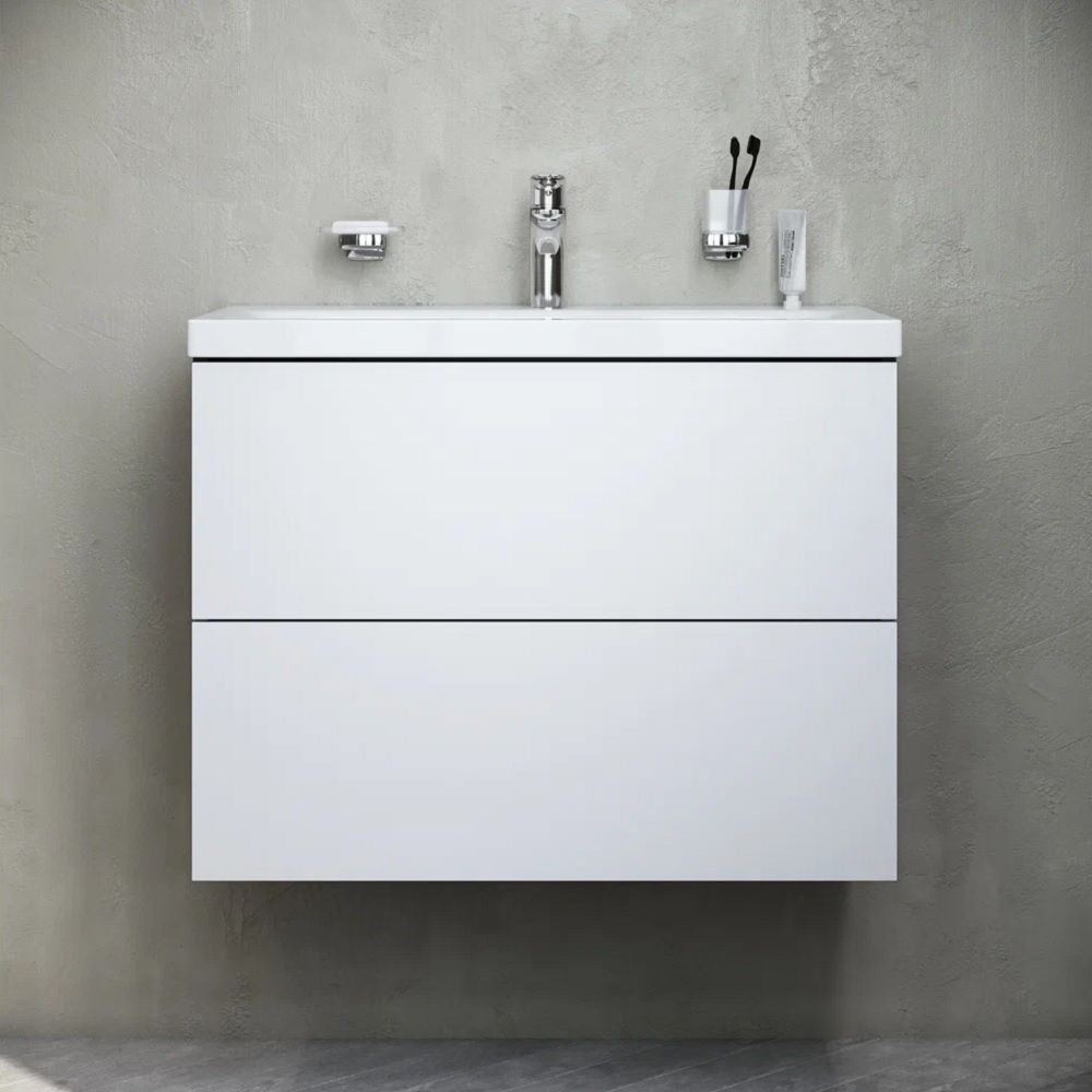 Тумба под раковину подвесная 75 см 2 ящика