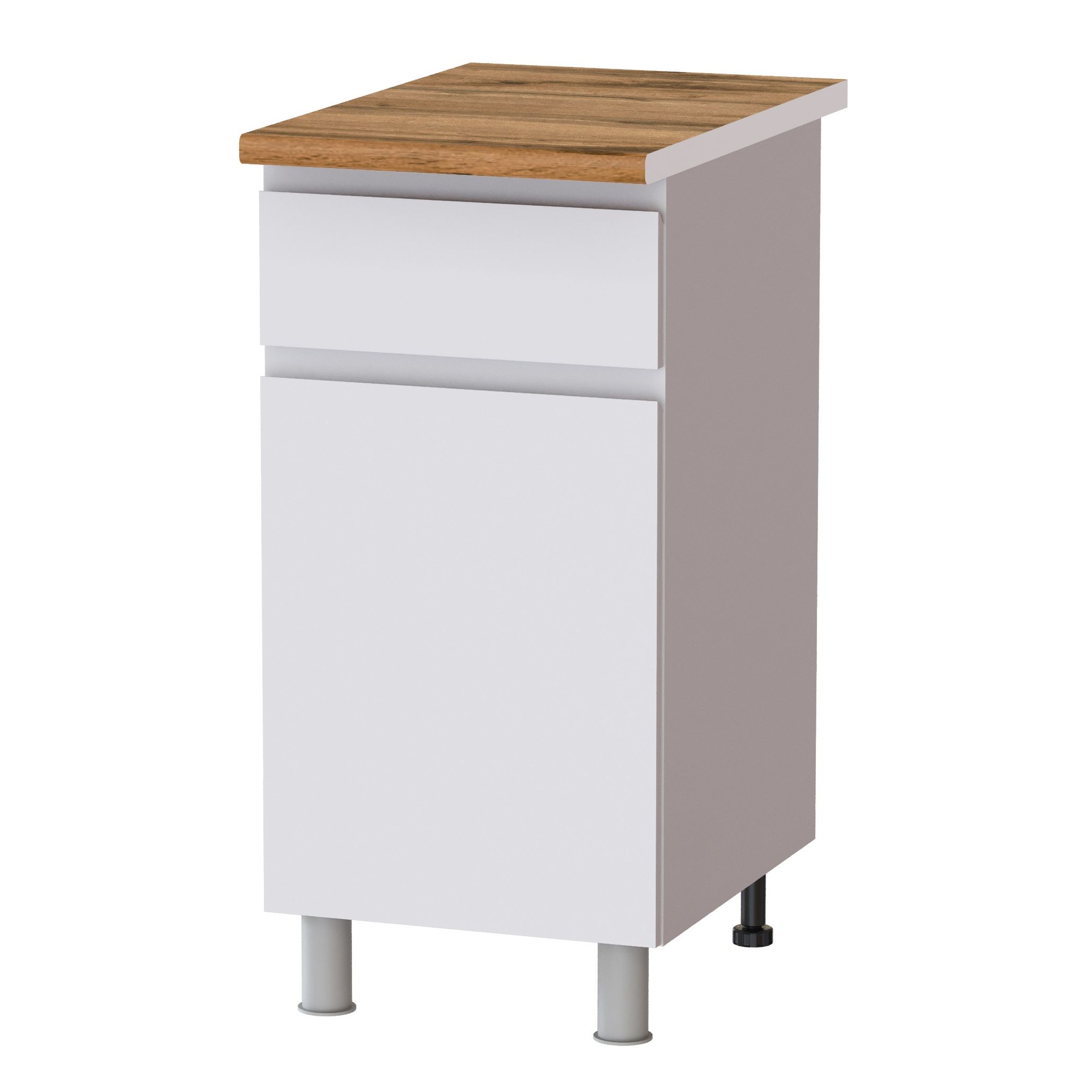 Стол рабочий 400х850х600 мм 1 ящ Плейона П4Р1 Белый/Белый, ЛДСП