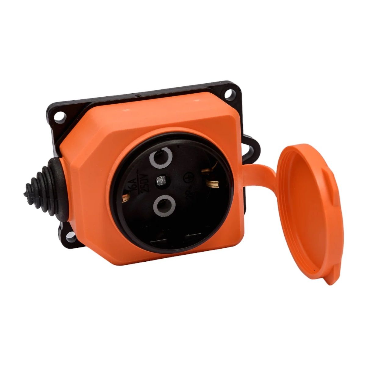 Розетка 1 гнездо с заглушкой с/з 16А 220В IP44 UNIVersal Компакт оранжевая