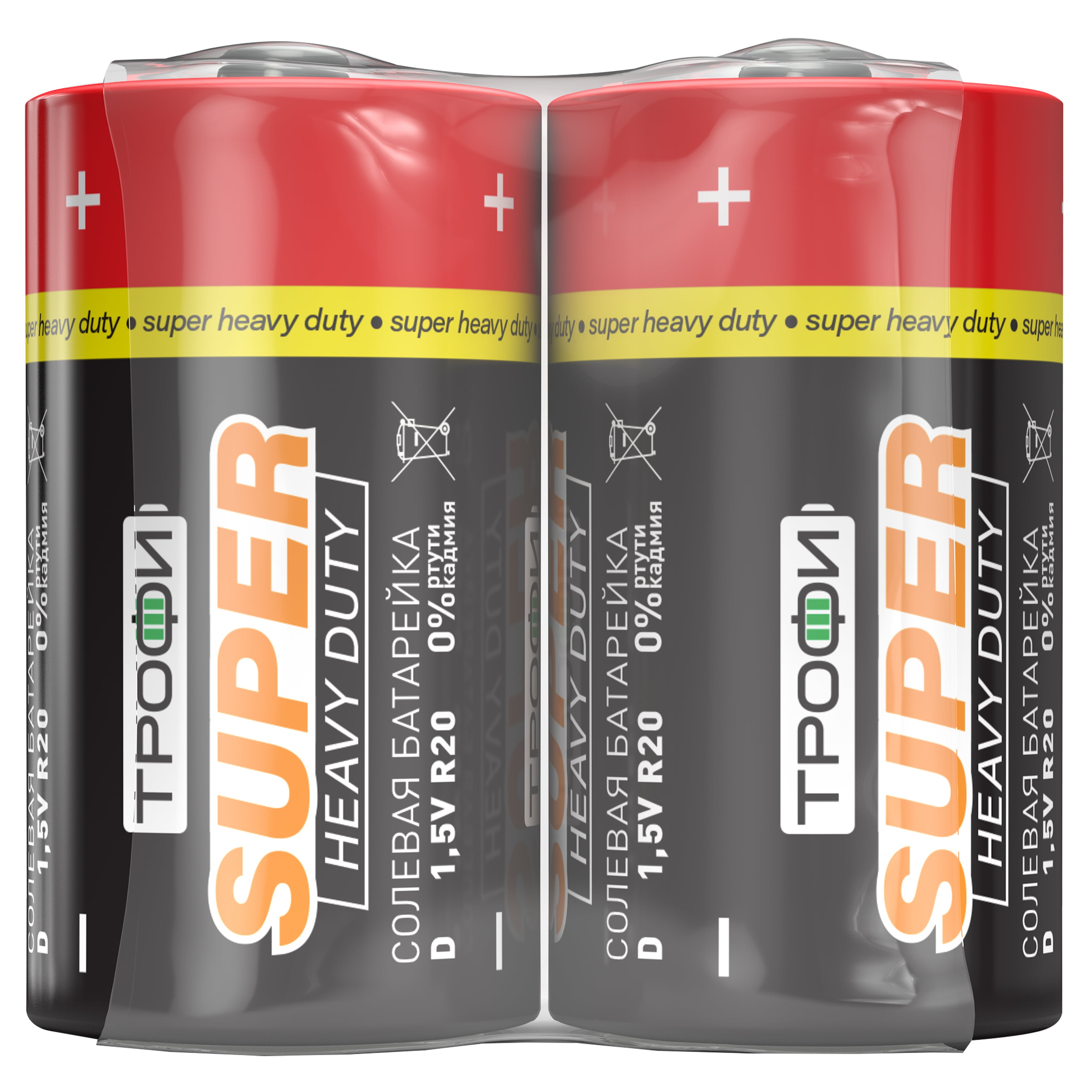 Батарейка солевая Трофи Super Heavy Duty Zinc R20 BL-2 2 шт
