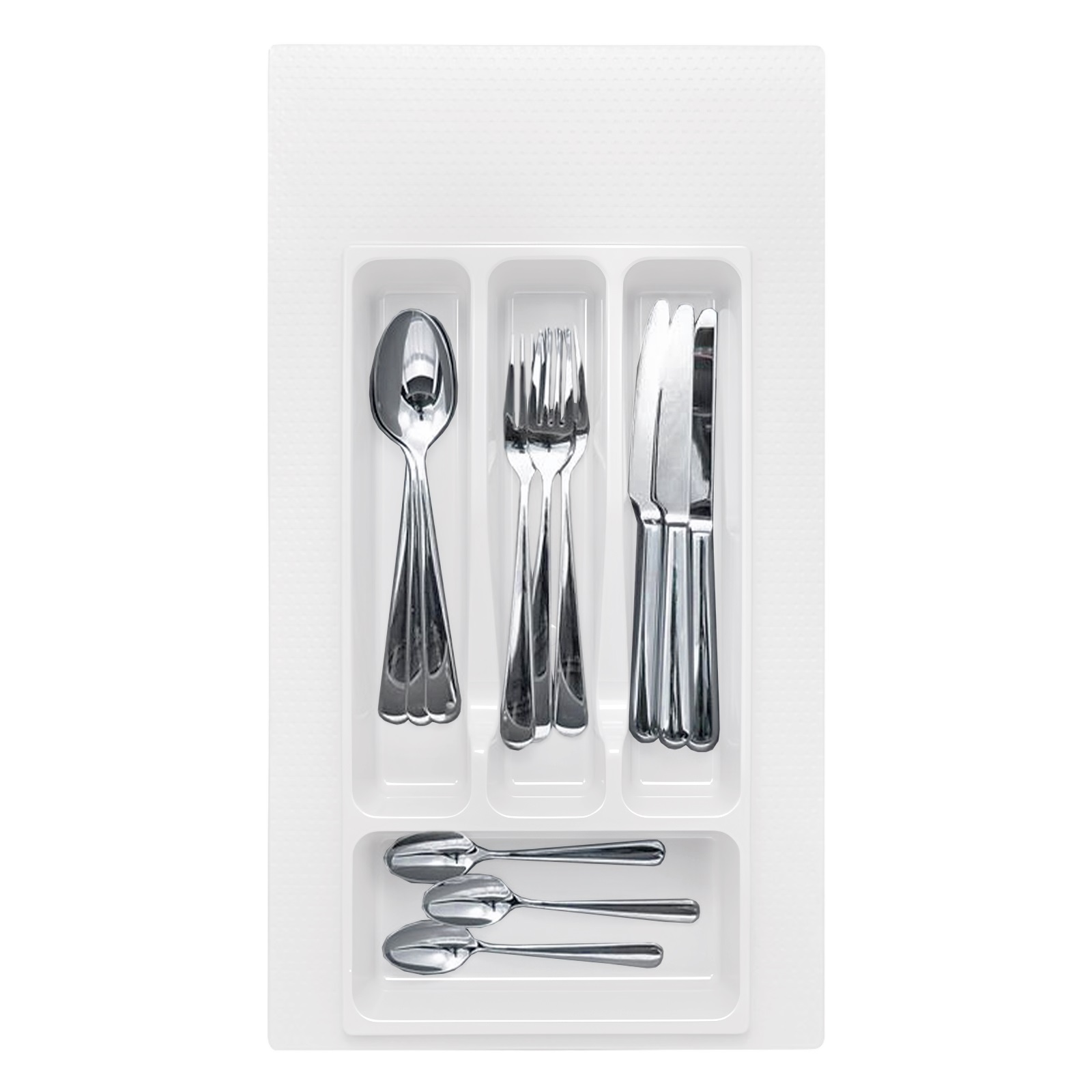 Лоток для столовых приборов 300-350 мм белый пластик