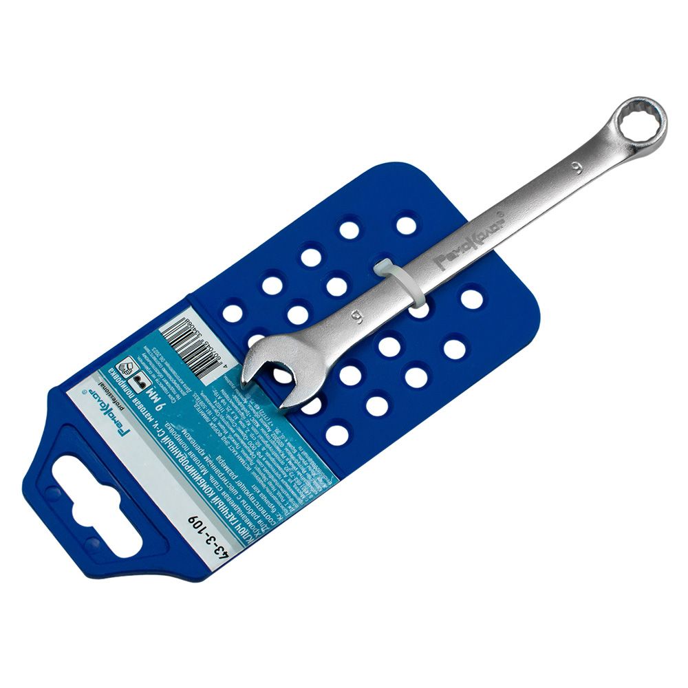 Ключ гаечный комбинированный 9 мм матовая полировка РемоКолор 43-3-109