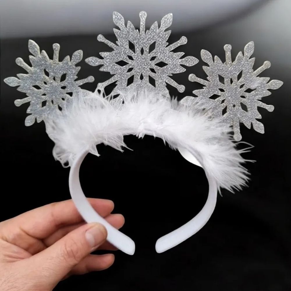 Ободок карнавальный Снежинки 19х11 см 10121-1951