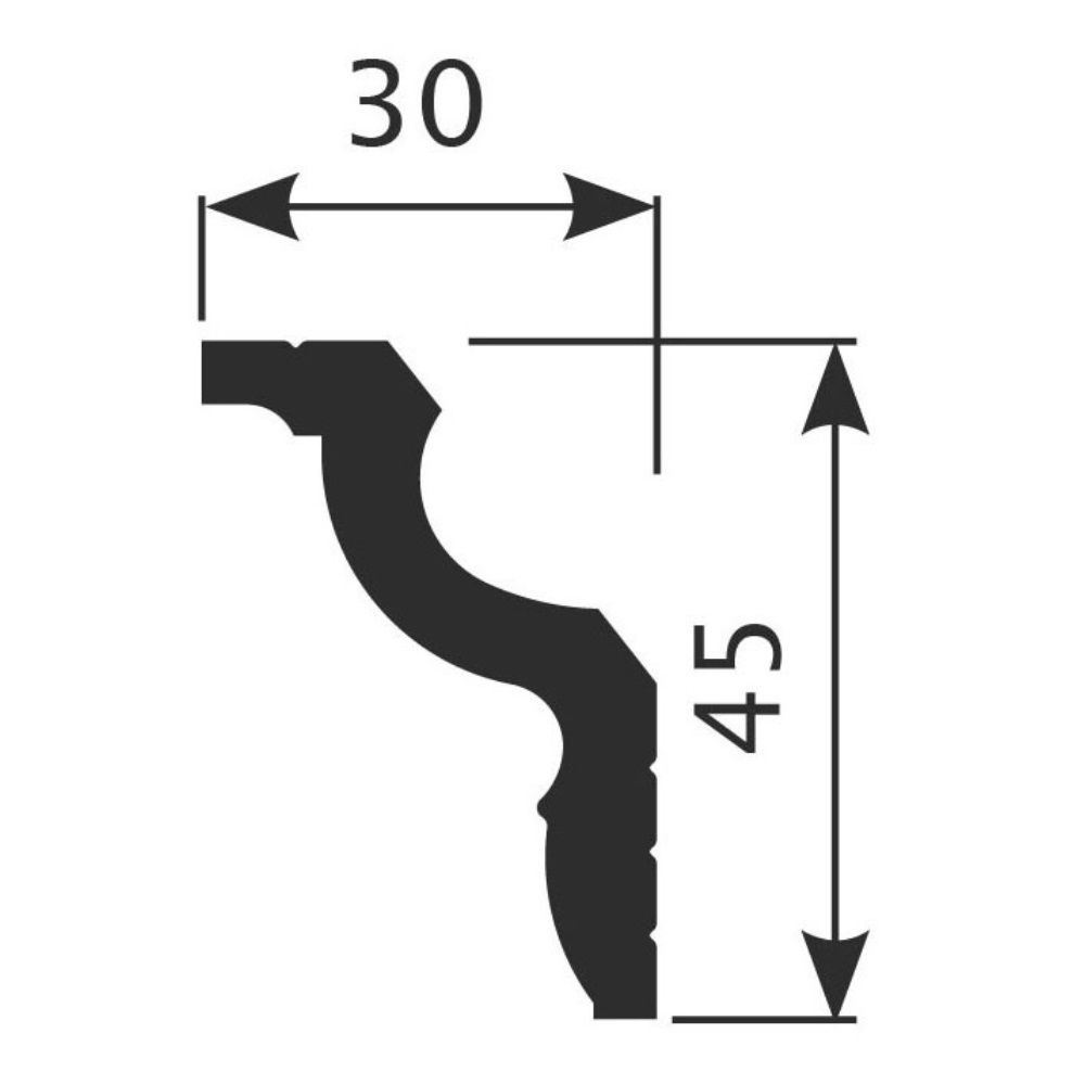 Карниз потолочный KX022 45х30 мм 2000 мм Экополимер/25