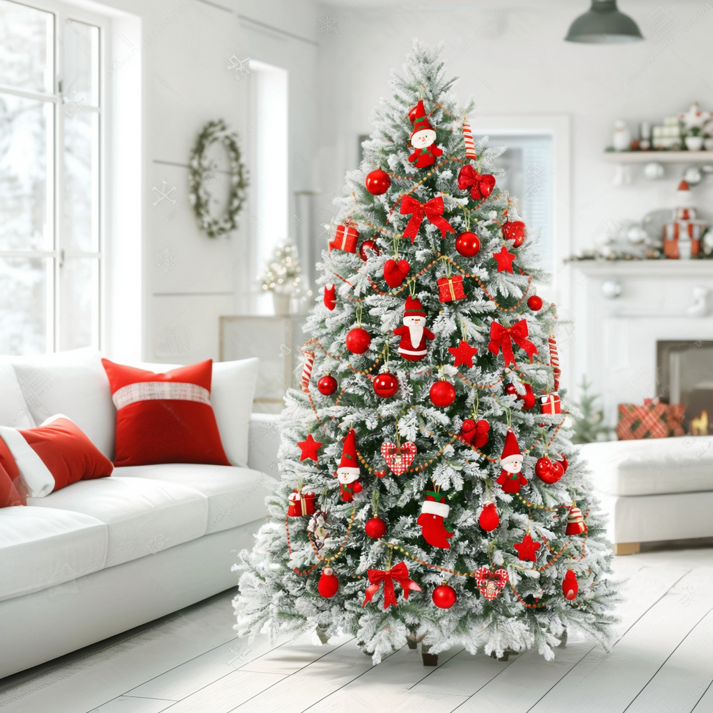 Елка искусственная Скандинавская 240 см ПВХ, ПЭ заснеженная 10922-8206