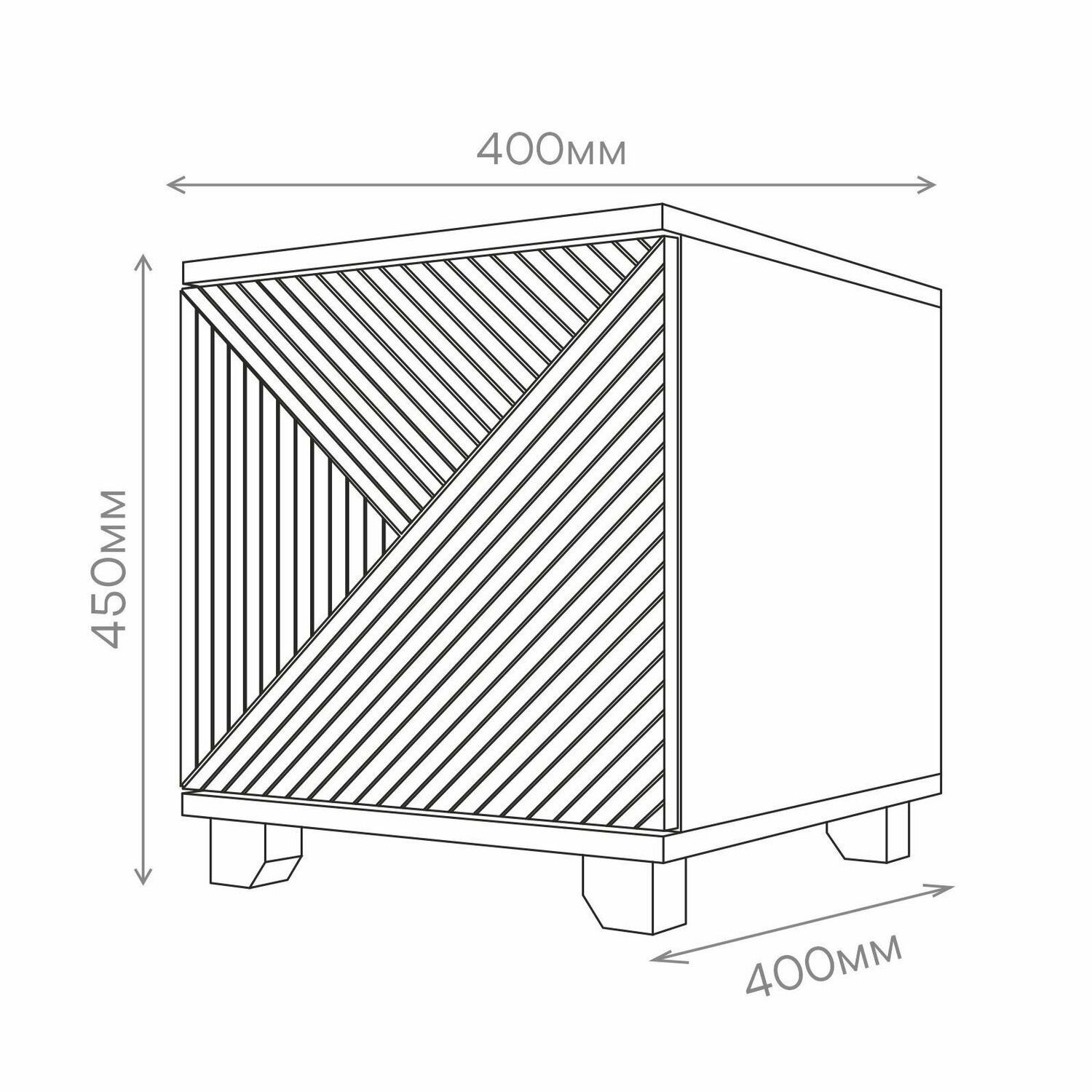 Тумба прикроватная Копенгаген со створкой 400х400х450 мм Дуб сонома/Белый