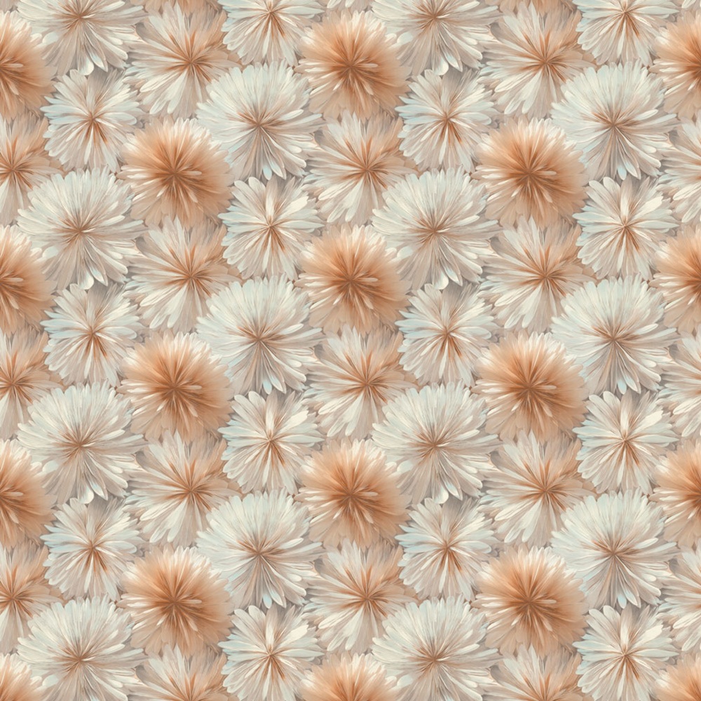 Обои Ornamy Florance 8090-06 бирюзово-коричневые цветы средние 1,06х10 м