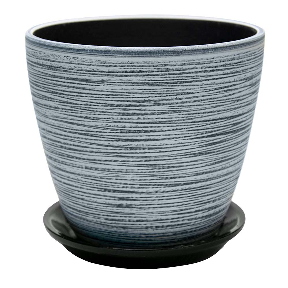 Горшок цветочный Бутон роспись лофт серый 15 см