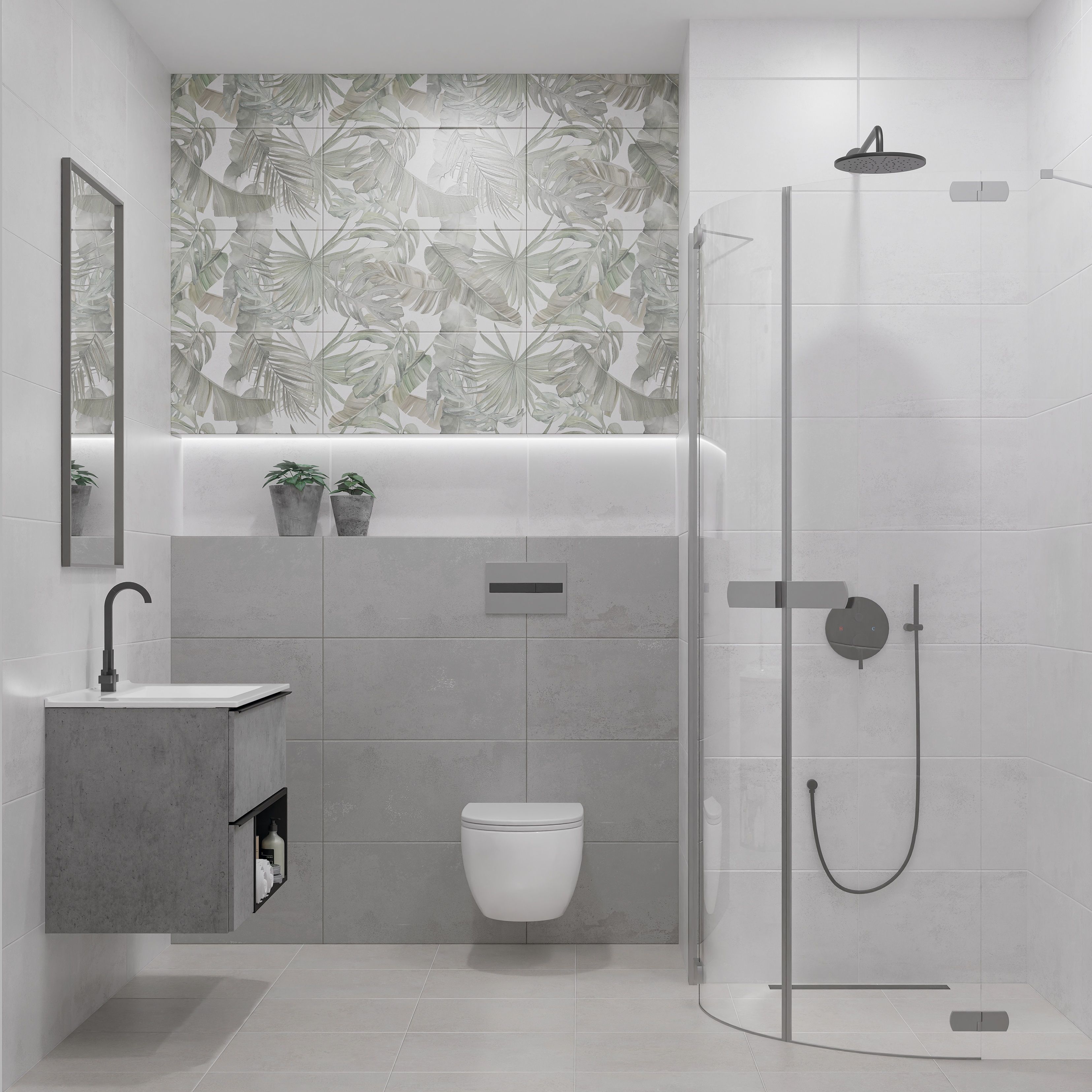 Плитка настенная Azori Fortezza Light 31,5х63 см светло-серая 1,79/1,59 м2