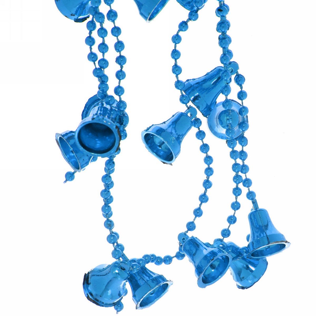 Бусы на елку 1,5 м Колокольчики 2 см синий