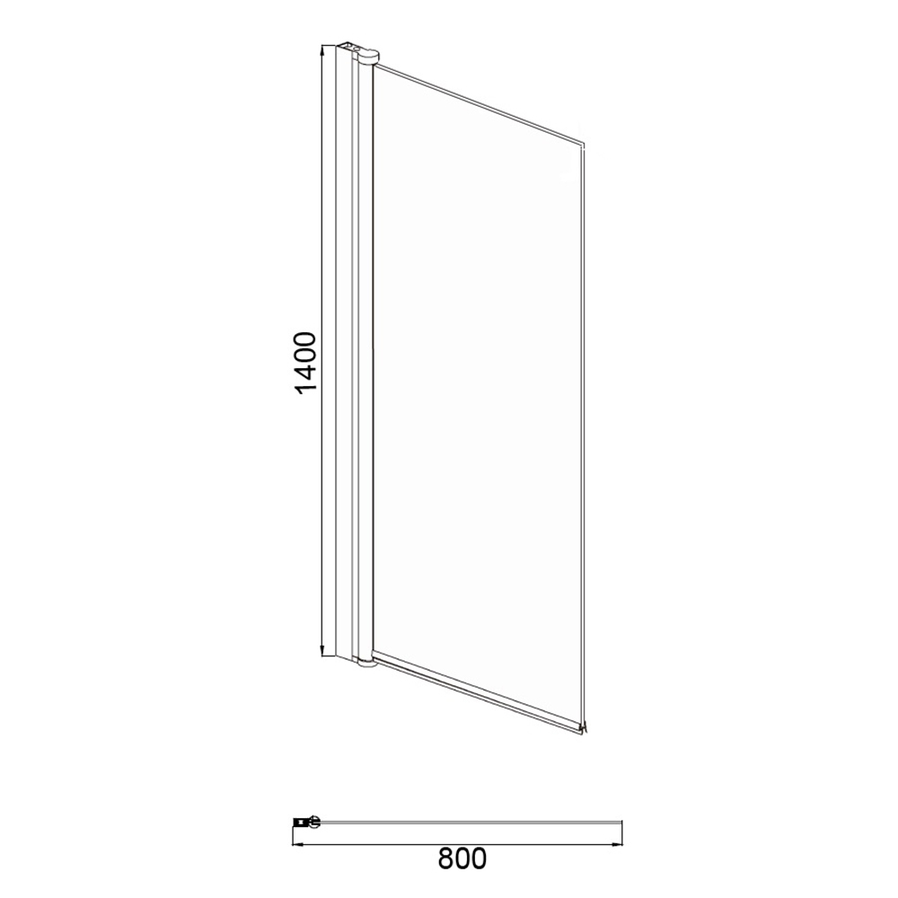 Штора на ванну Azario Merrit AZ-NF6211-1 800х1400 мм стекло прозрачное 6 мм, профиль серебро