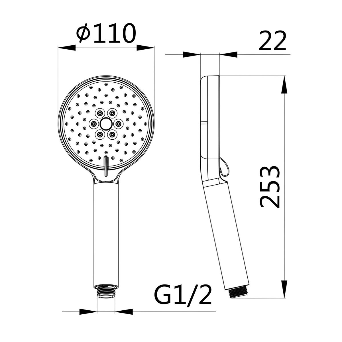 Лейка для душа Esko SPL1203-2 3 режима d120 мм