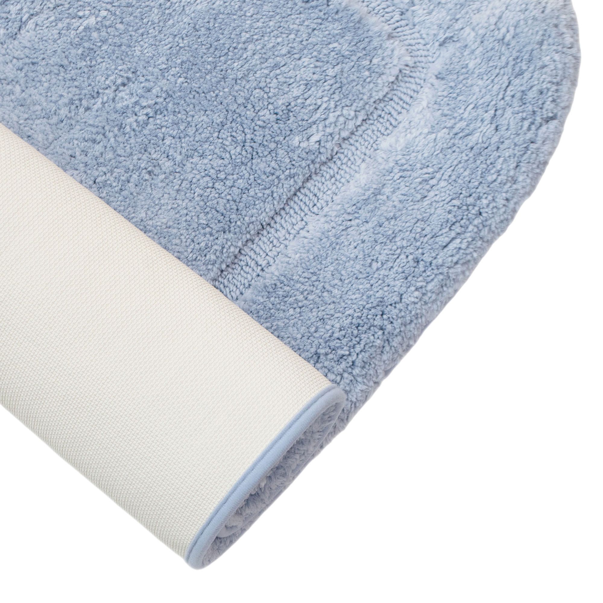 Коврик для ванной комнаты 60х100 см Lux Border Плюш Light-Blue голубой