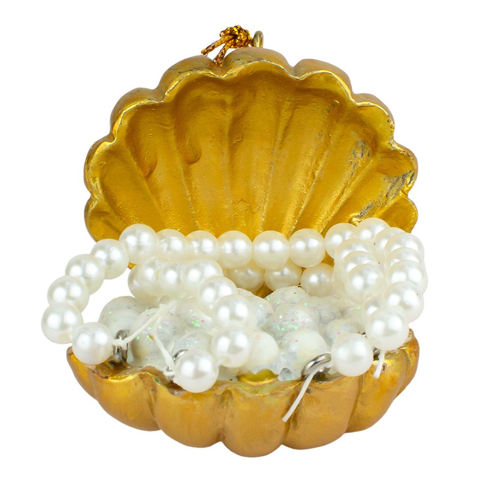 Украшение новогоднее Ракушка с жемчугом 5,5x10x6 см 91532