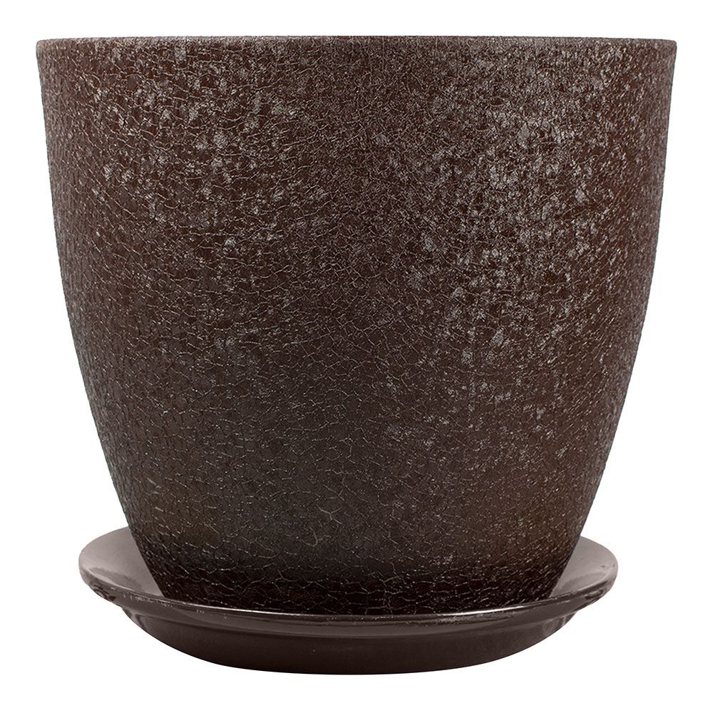 Горшок цветочный Бутон Винил шоколад 21 см 5 л