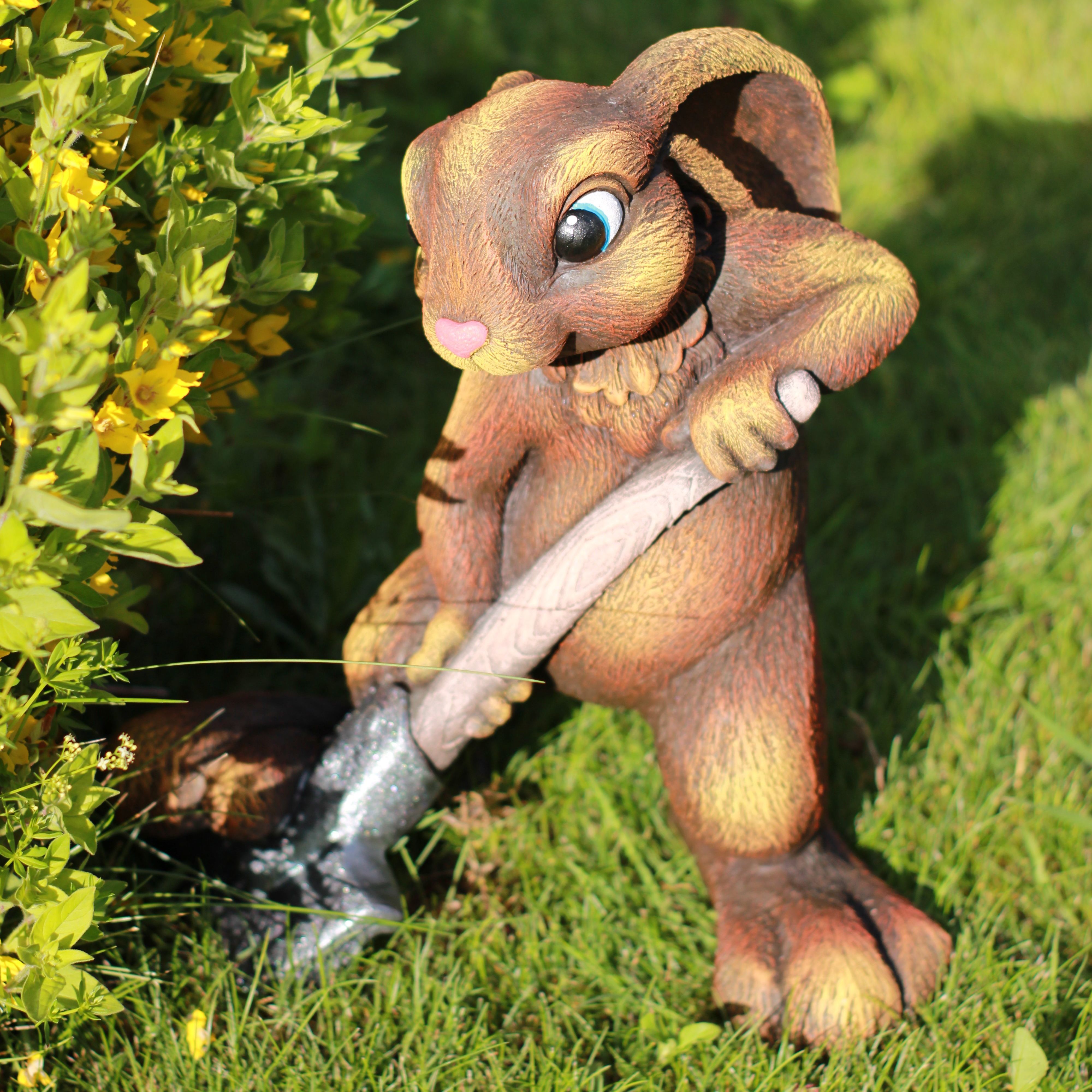 Фигура садовая Зайка-Копайка коричневый Ф351кор